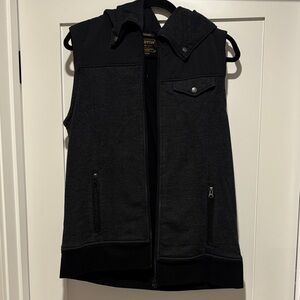 Burton Charcoal Hooded Vest with Zipper Details